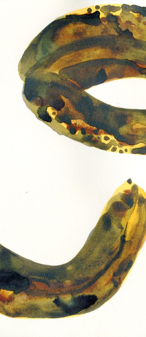 Original Unframed Watercolour Painting of Bananas by Hannah Clark