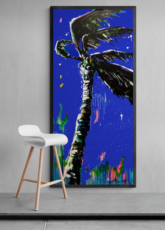 Big XXL artwork - "Winter palm" - Pop Art - Huge painting - Palm - Street Art