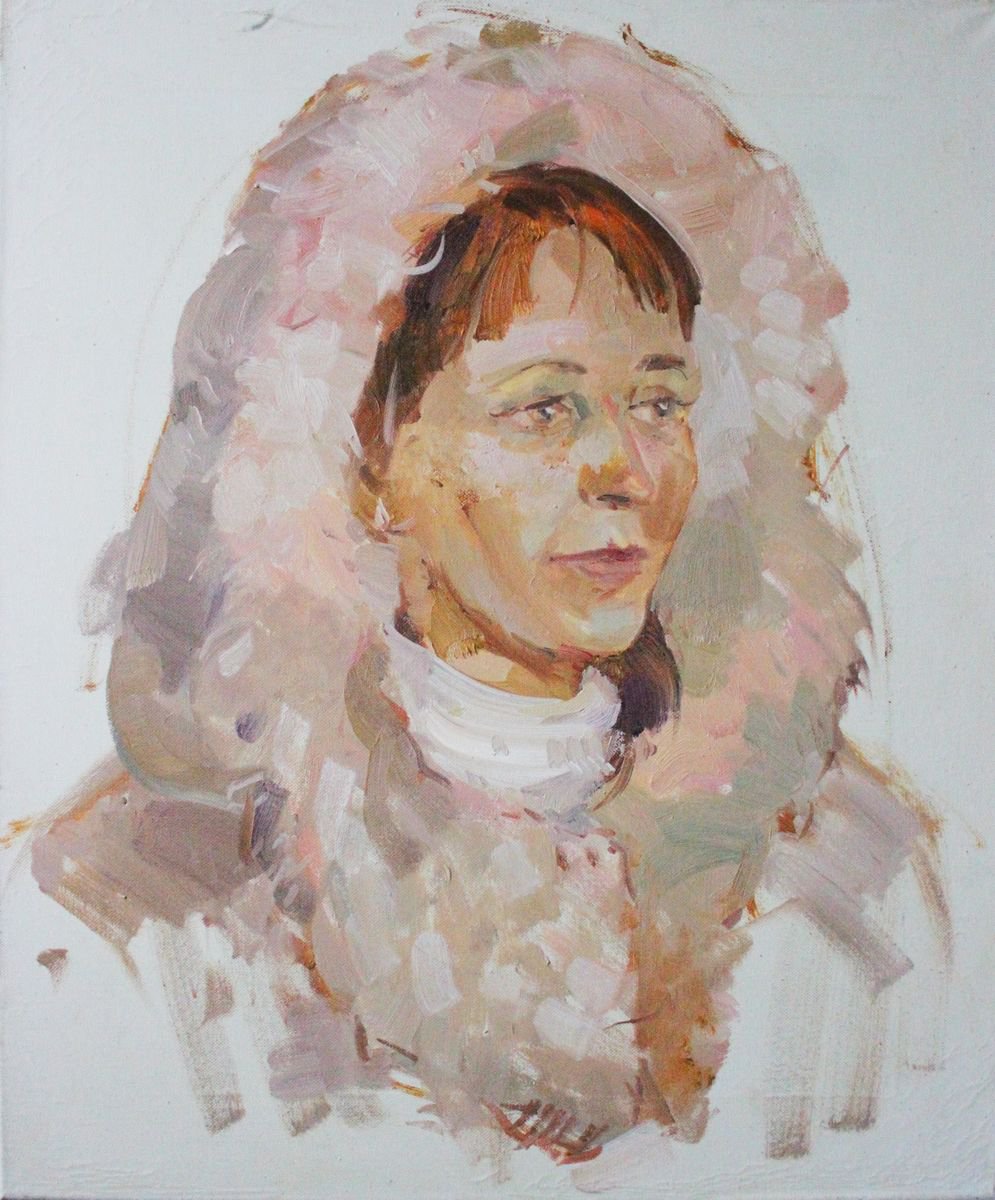 portrait of the model in the workshop. by Aleksandra Kodentceva
