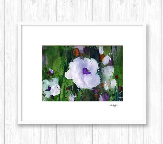 Abstract Floral Collection 2 - 3 Flower Paintings in mats by Kathy Morton Stanion