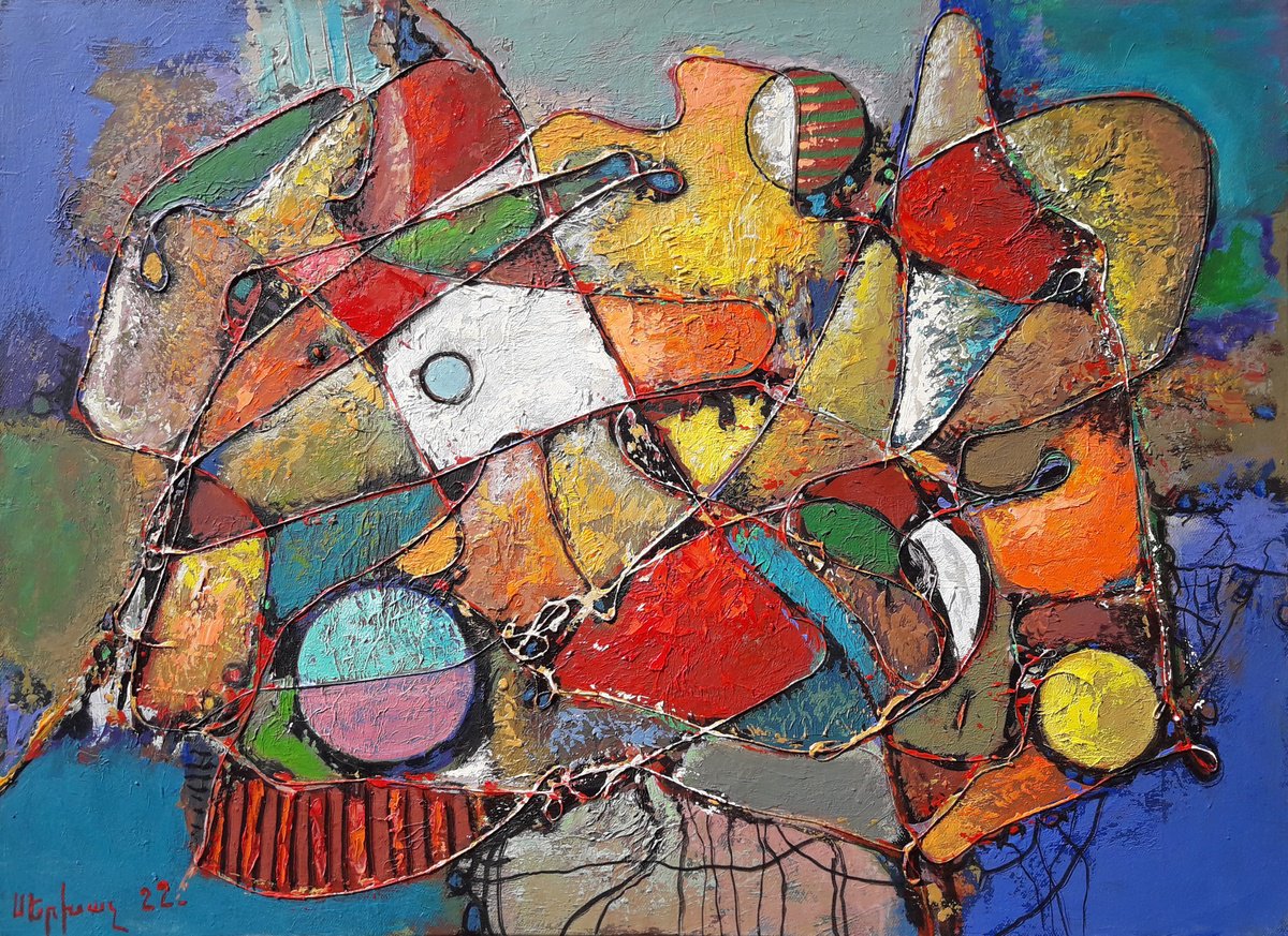 Abstract Oil Painting By Sergey Xachatryan, 28 X 20", Abstract - Lori, Original Artwork