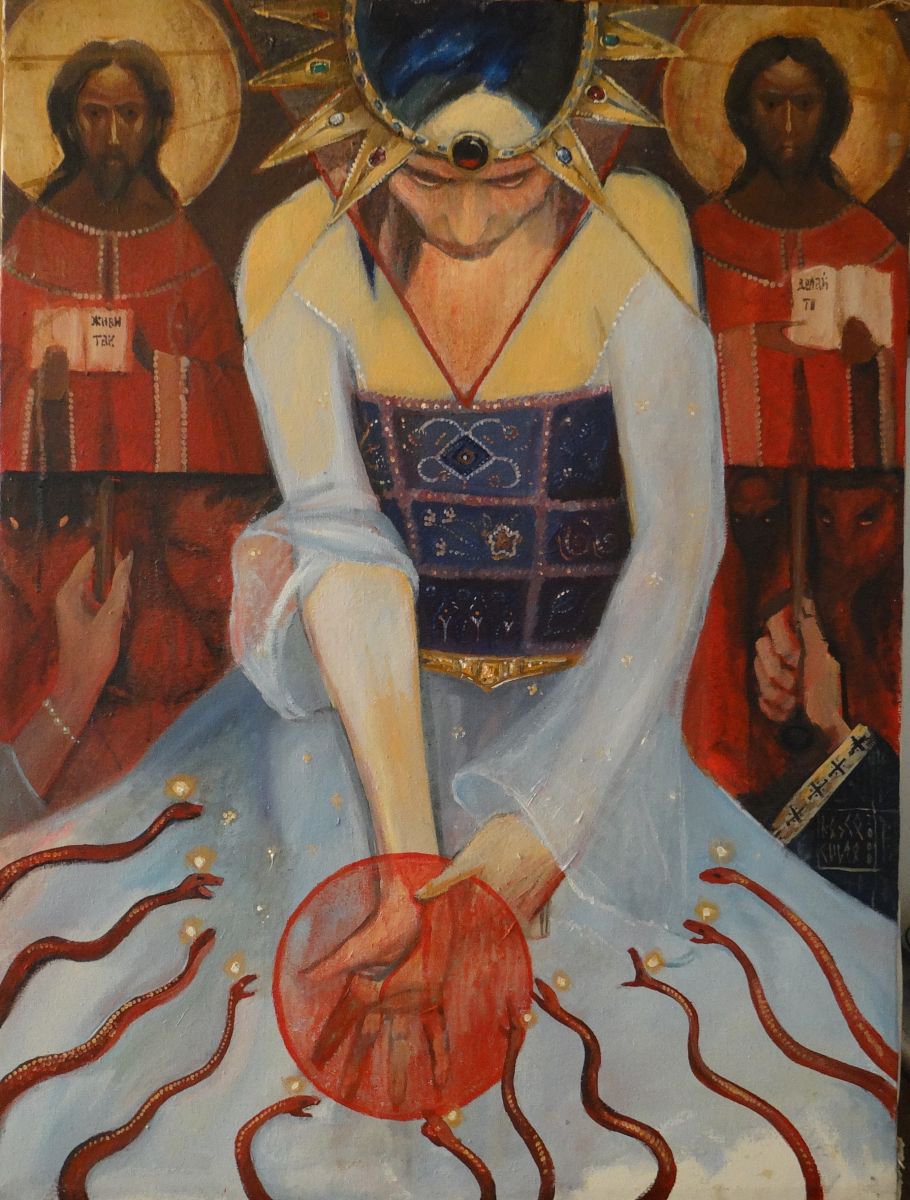 Expressive Oil Painting , Feeding Of The 11 Serpents By Fosco Culto, 22 X 29, Artwork For Sale On Artfinder