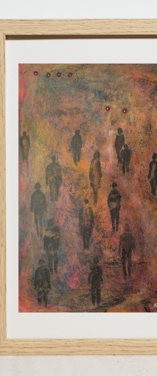 The Crossing-Abstract Art Painting by Baldave Bedi
