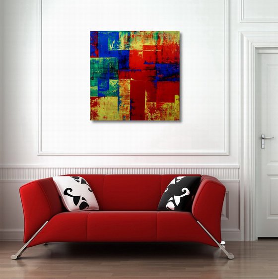 Squaredance Of Colors (80 x 80 cm) XL oil (32 x 32 inches)