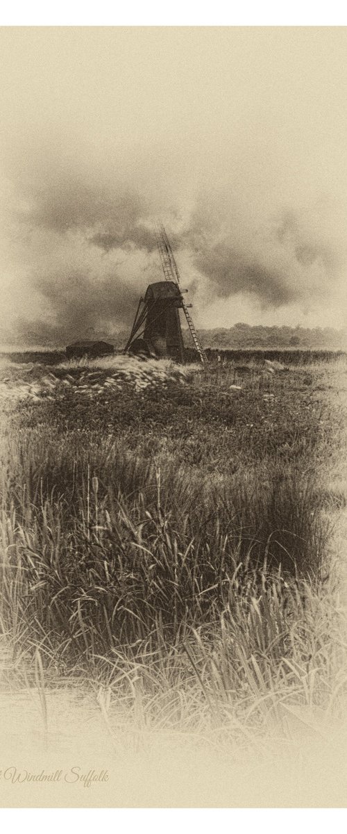 Herringfleet Windmill Sepia by Michael McHugh