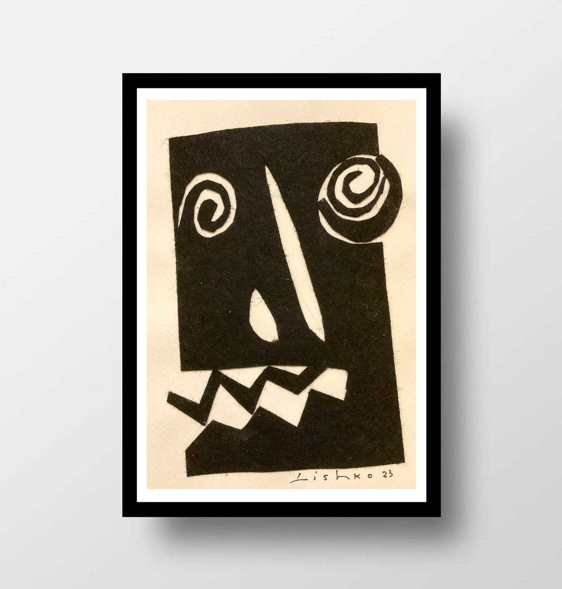 Expressive Portrait Collage By V. Lishko, 6 X 8", Portrait, Original Artwork