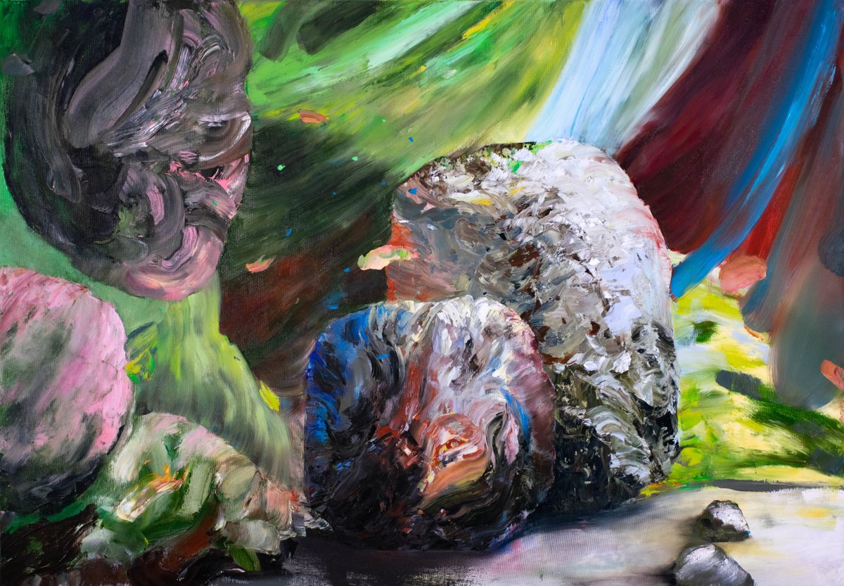 Expressive Abstract Oil Painting By Dan Laurentiu Arcus, 39 X 28, It