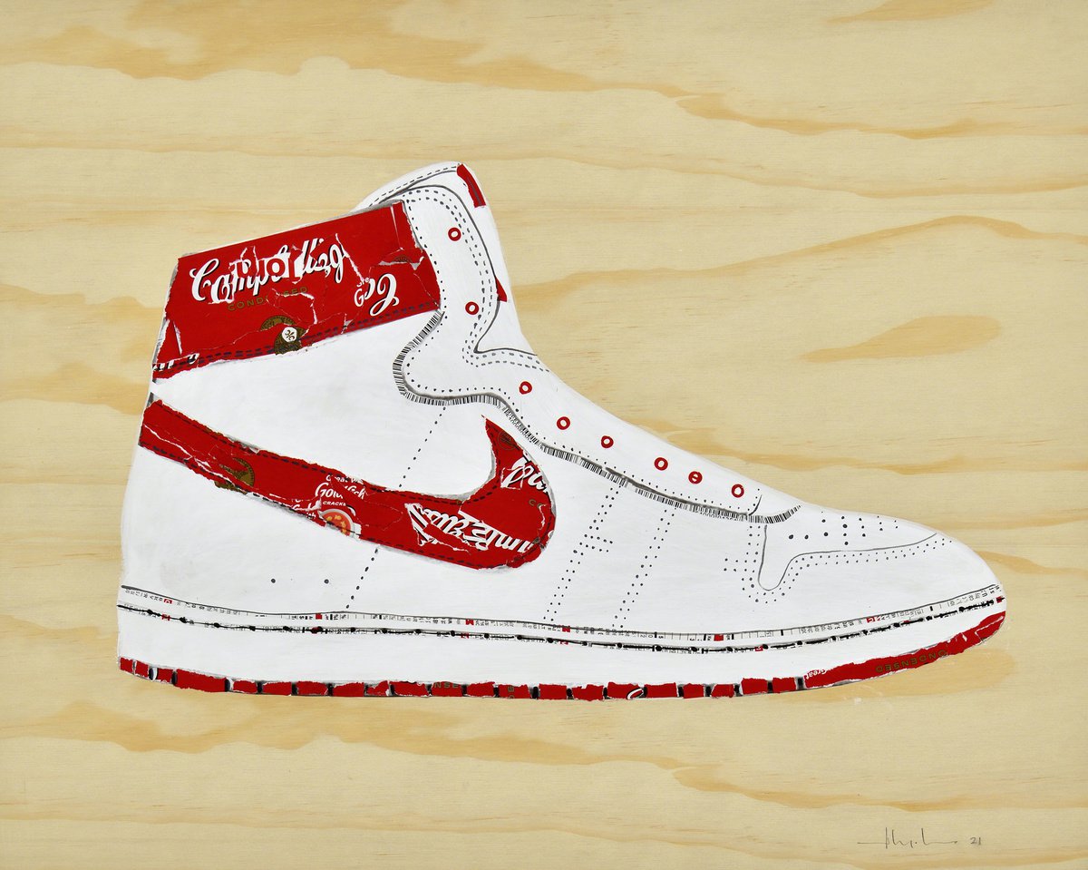 Urban And Pop Portrait Collage By Alex Nizovsky, 20 X 16, Nike Air Ships 1984, Original Artwork