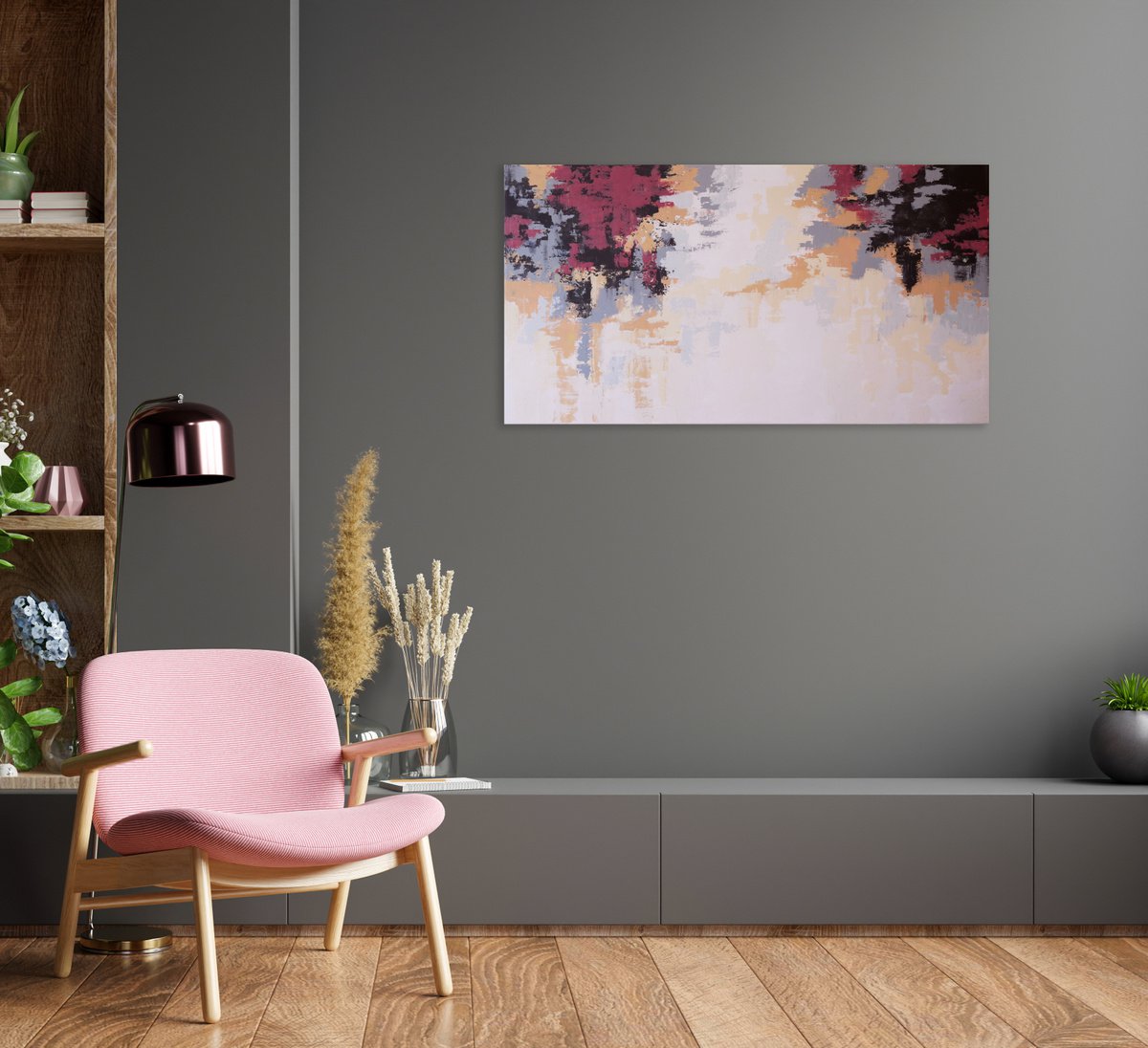 Blush Pink and Dusky Maroon by Hannah Bruce