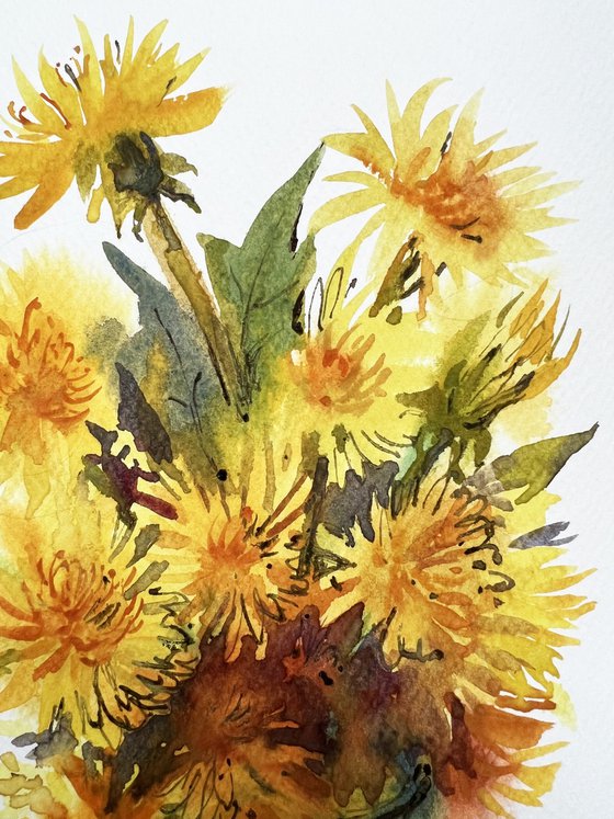 Dandelions. Yellow flowers.