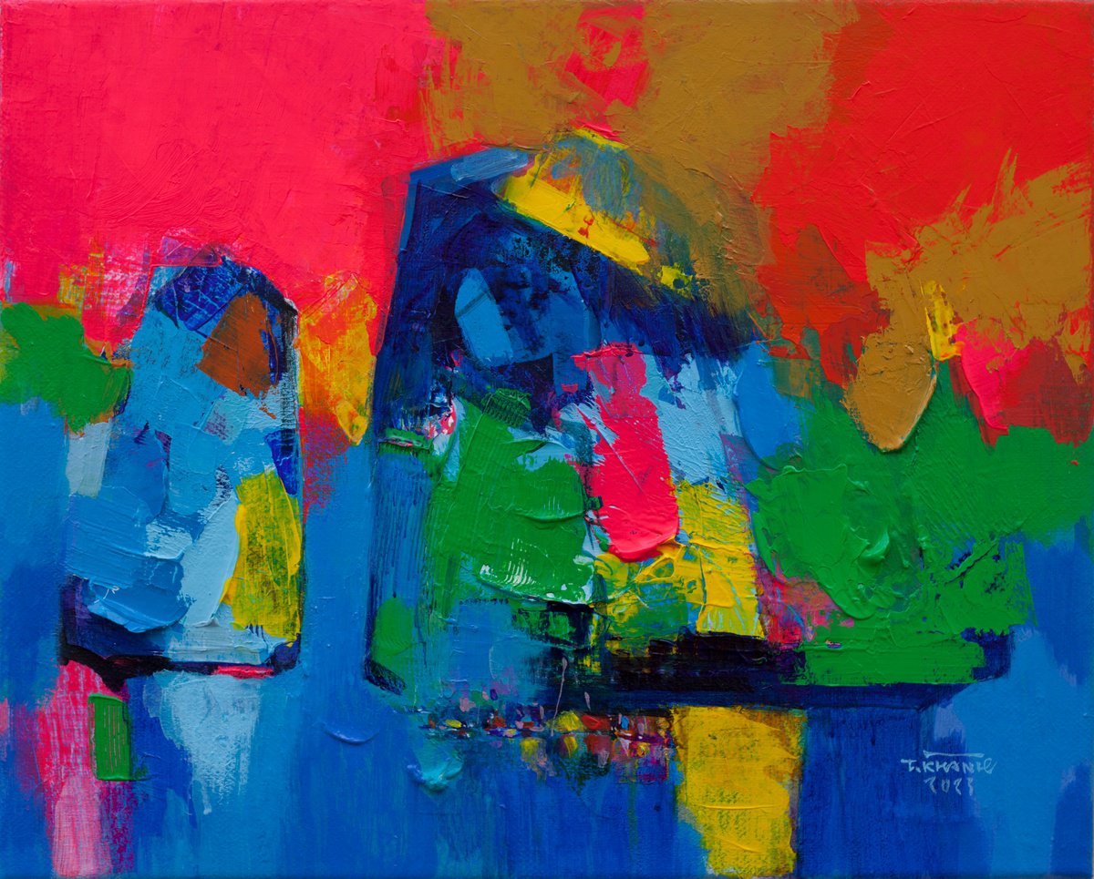 Expressive Landscape Acrylic Painting By The Khanh Bui, 20 X 16", Ha Long Bay No.71, Original Artwork