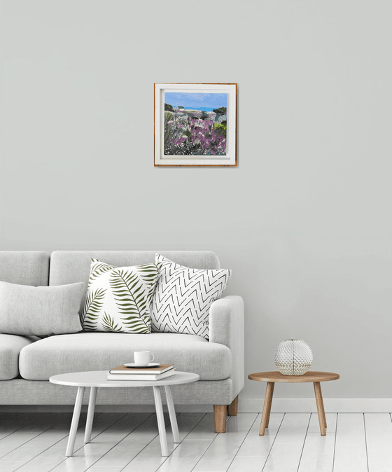 Wildflowers And Distant Beach Hut