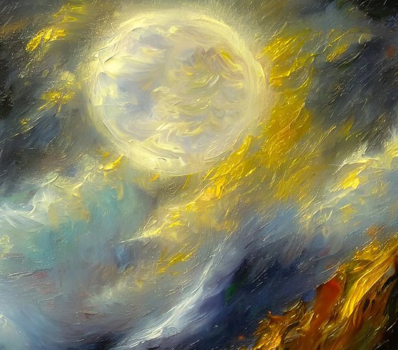 Moonlight Sonata Oil Abstract Seascape
