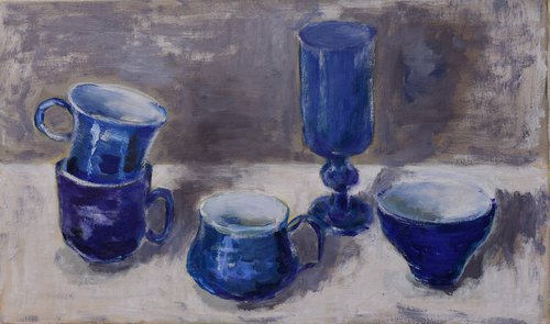 Sketch of the blue cups by Elena Zapassky