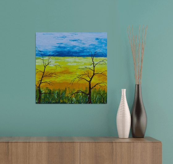 Trees near the field