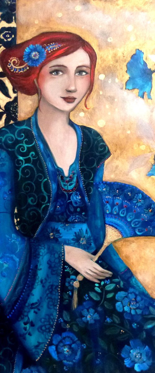 Blue poetry 65 x 81 cm by Loetitia Pillault