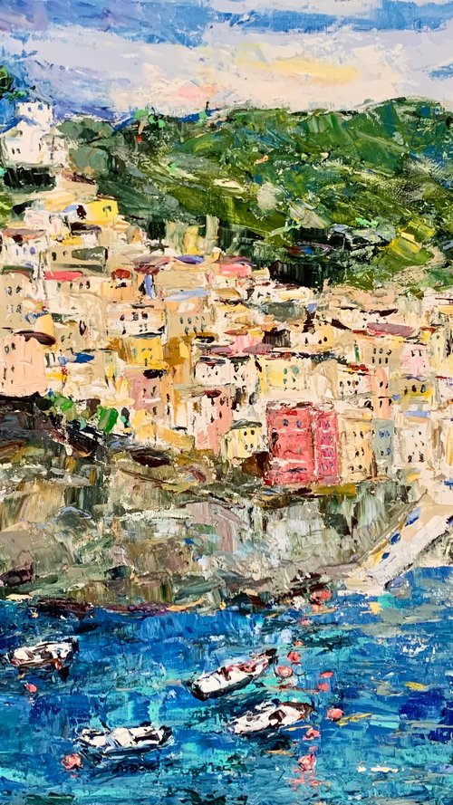Italian coast in Riomaggiore by Vilma Gataveckienė