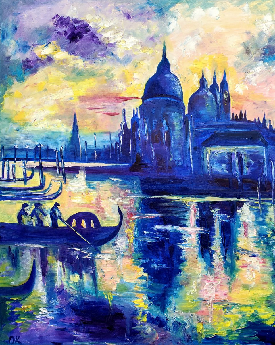 Venice . Sunrise In Venice, Fishing Morning By Olga Koval, 26 X 31, Artwork For Sale On Artfinder