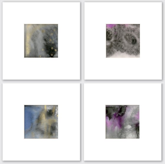 Urban Abstraction Set 4  - Minimalistic Abstract Paintings by Kathy Morton Stanion