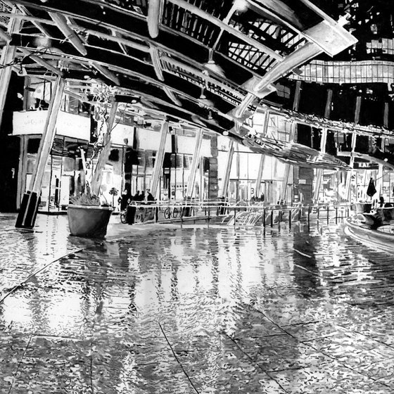 Milano di notte sotto la pioggia Piazza Gae Aulenti