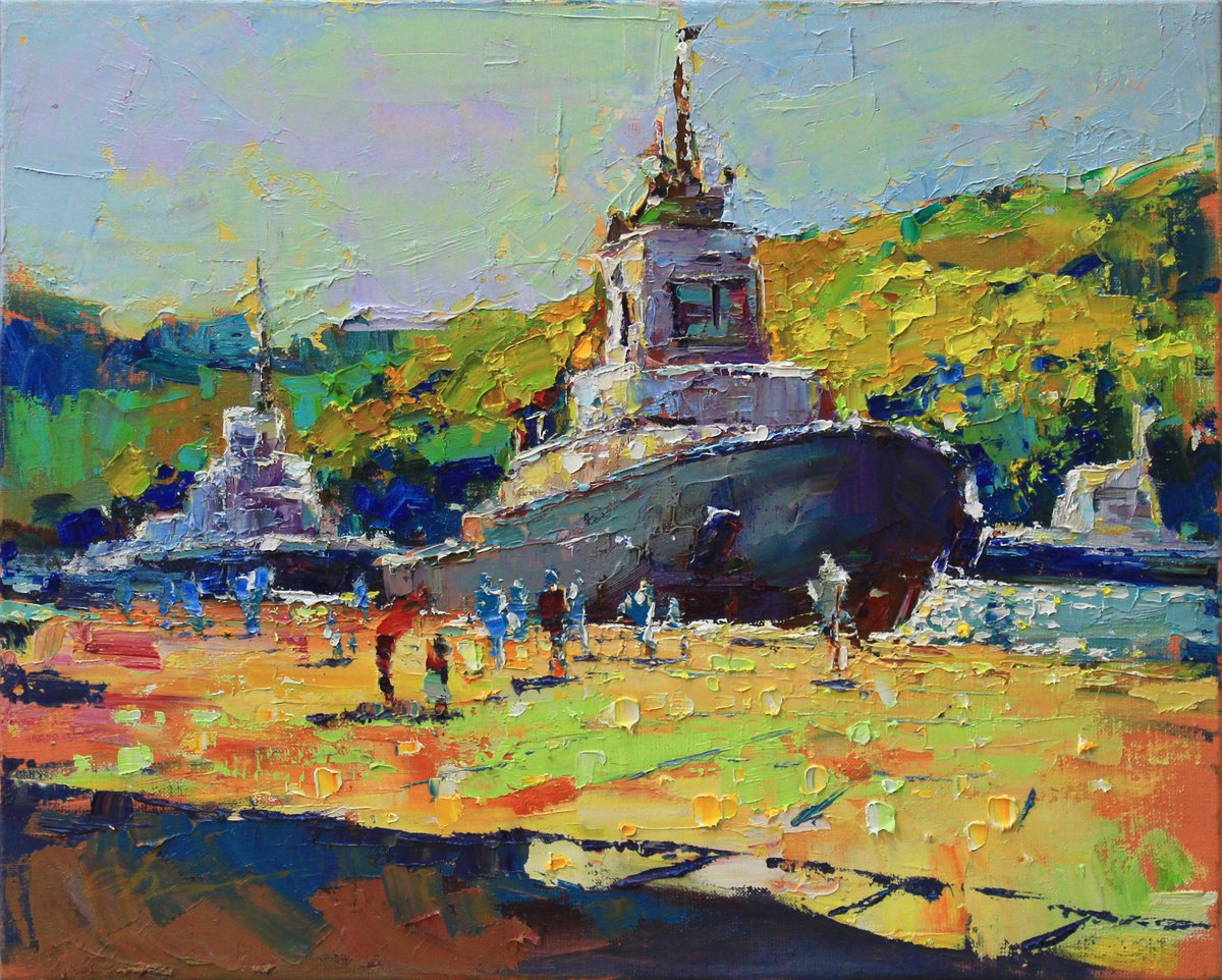 Sea pier by Sergei Chernyakovsky