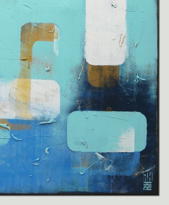 Abstract Painting - Layer Player Blue Landscape - Ronald Hunter - 150x60CM - 10O