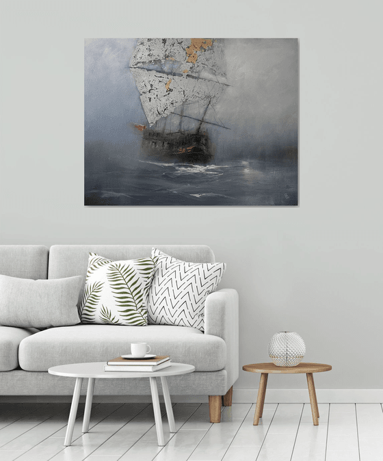 Harbor of destroyed dreams - Lost in the Fog  SPECIAL PRICE !!! W 120 x H 94 cm