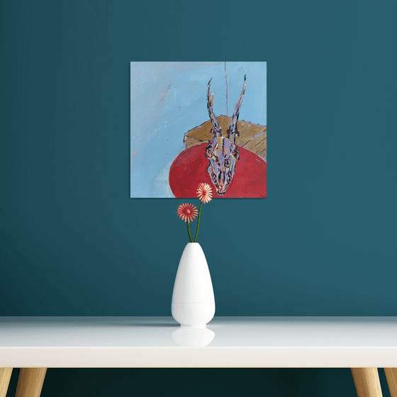 “Little Antelope Skull in a Blue Room”