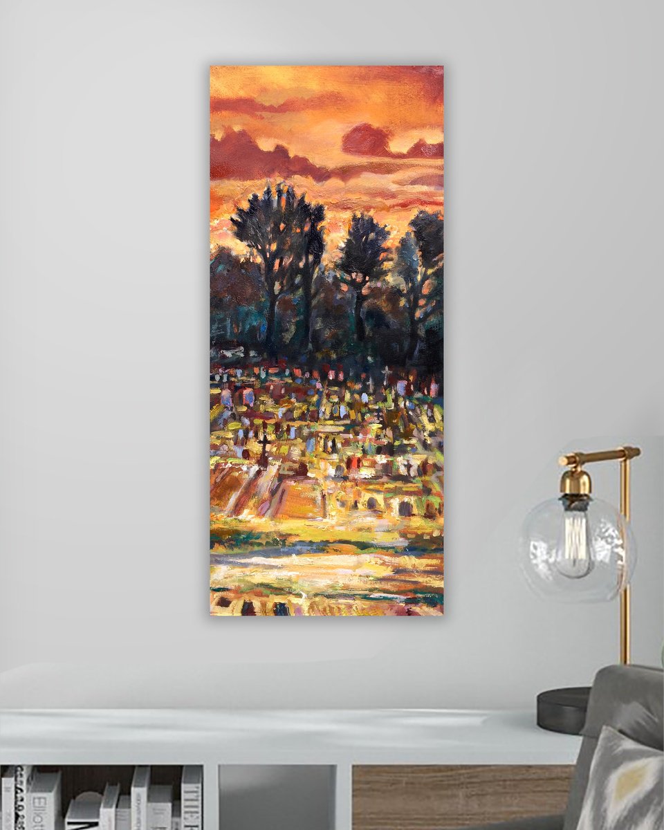 Impressionistic Landscape Oil Painting By Guy Pickford, 10 X 22, After, Original Artwork