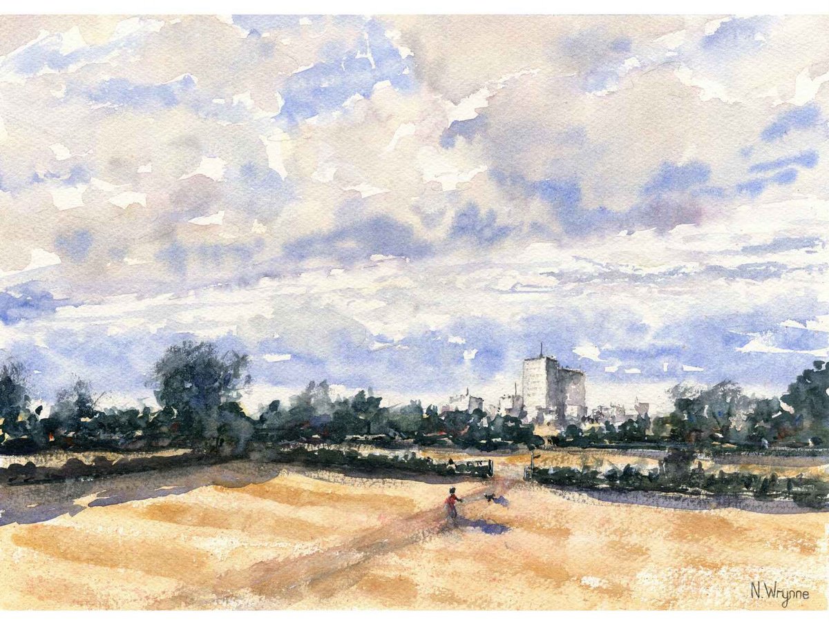 Impressionistic Landscape Watercolour By Neil Wrynne, 15 X 11", A Well Worn Route, Original Artwork