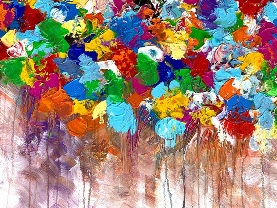 Mystic Garden - LARGE, MODERN, PALETTE KNIFE ABSTRACT ART – EXPRESSIONS OF ENERGY AND LIGHT. READY TO HANG!