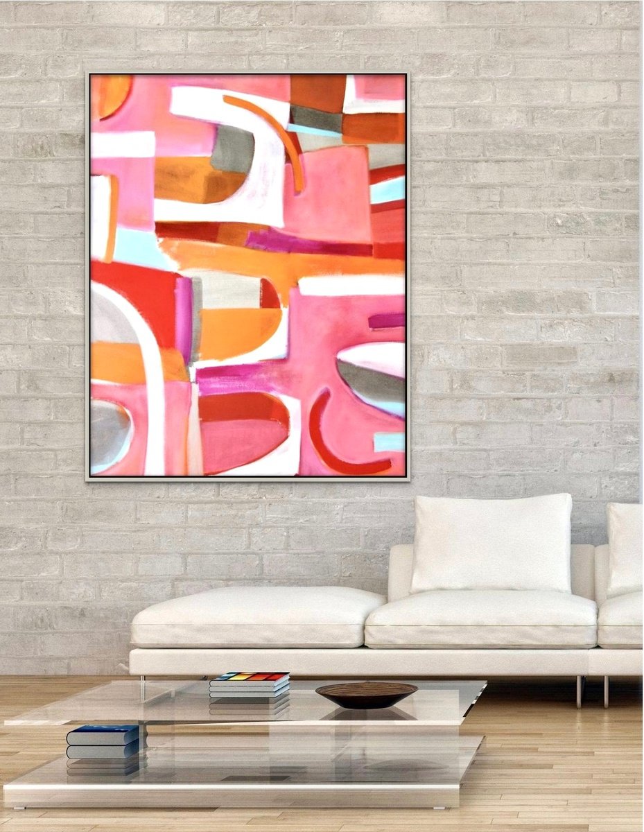 Abstract Acrylic Painting By Michelle Louis, 48 X 60", Perfect, Imperfect, Original Artwork