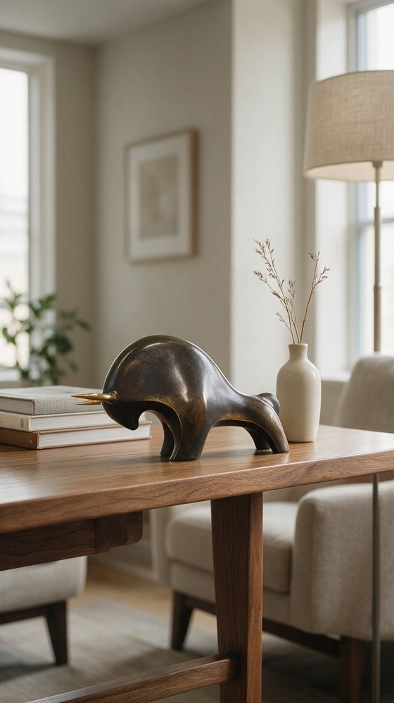 "Bull III" Contemporary Bronze Sculpture