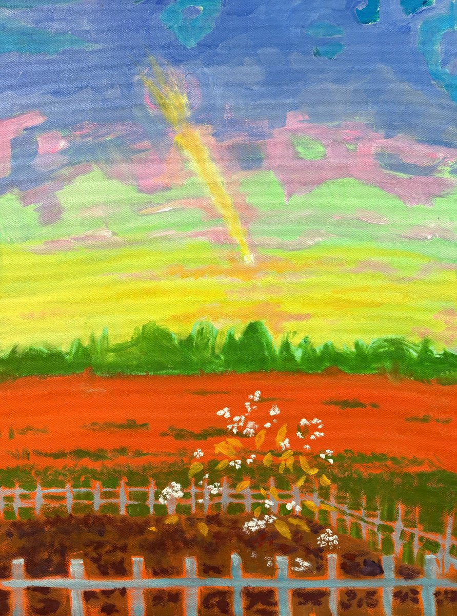 Expressive Landscape Oil Painting By Susan Stewart, 18 X 24", "Poetic Conclusion", Original Artwork