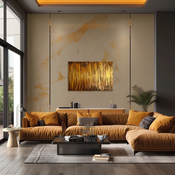 Golden Fire 60x90x2 cm
