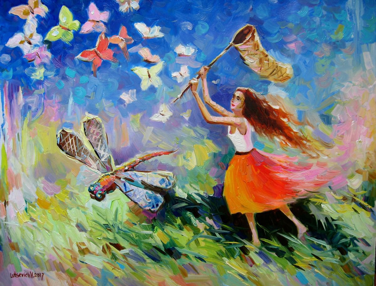 Summer hunting for butterflies by Vladimir Lutsevich