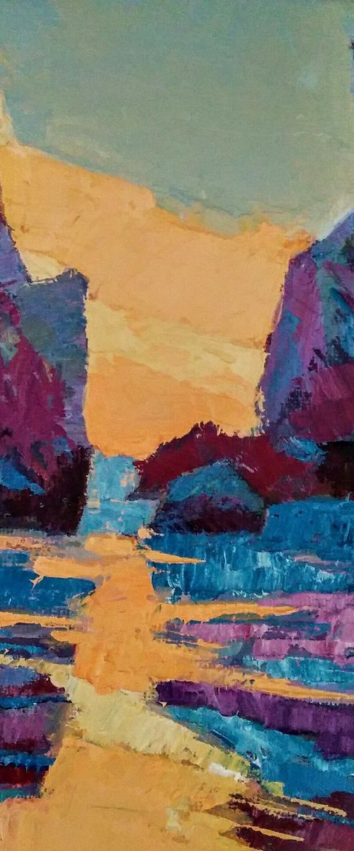 Find your light, seascape oil painting by Padmaja Madhu