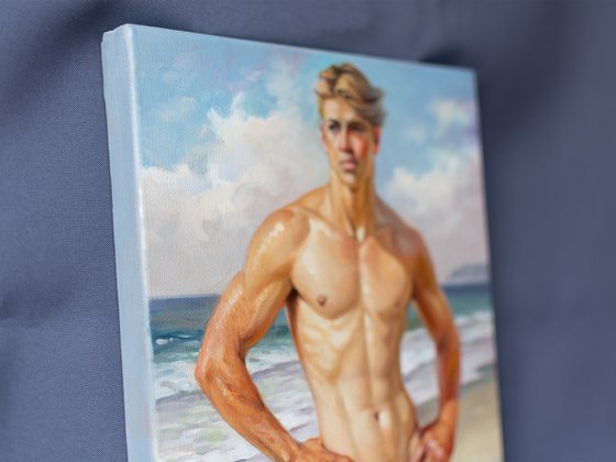 NAKED MAN BY THE SEA