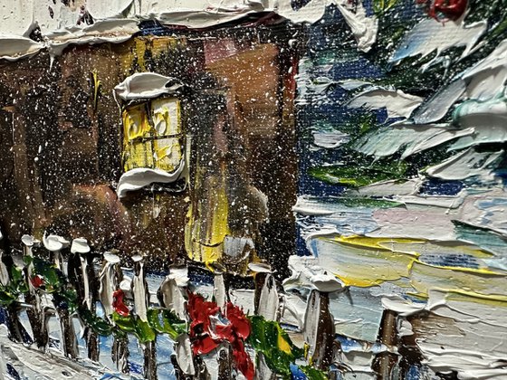 House in the winter forest