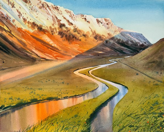 landscape 4. original watercolor painting