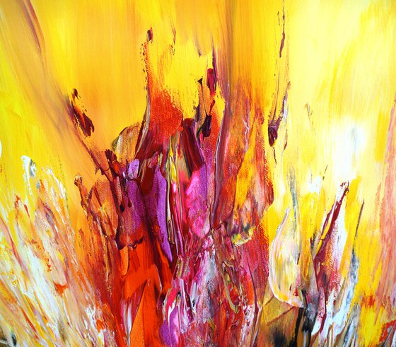 Yellow Red Abstraction XL 1