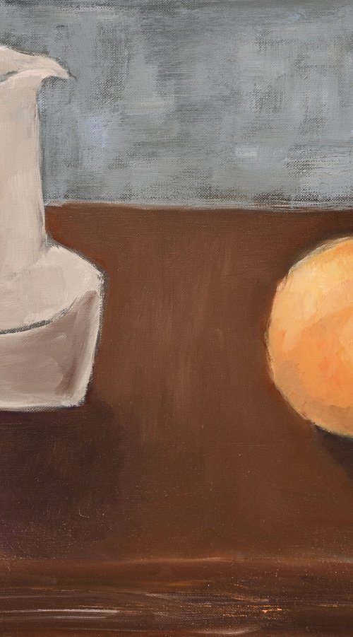 Still life with orange by Elena Zapassky