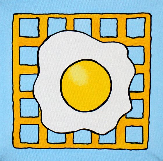 Potato Waffle And Fried Egg Pop Art Canvas