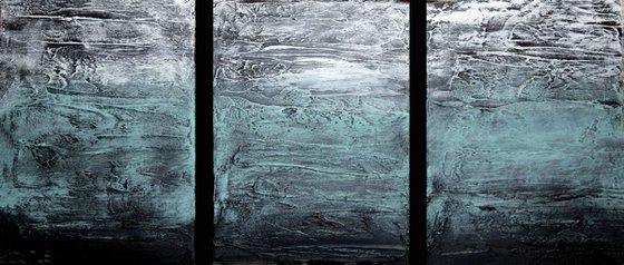 Turquoise Triptych"3 panel canvas