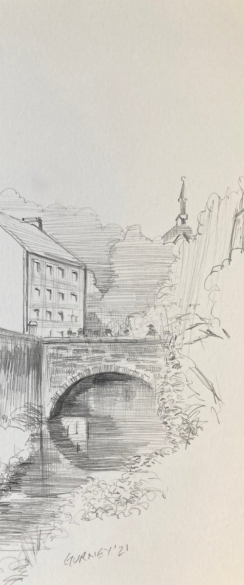 Sketch of Dean at The Waters of Leith by Paul Gurney