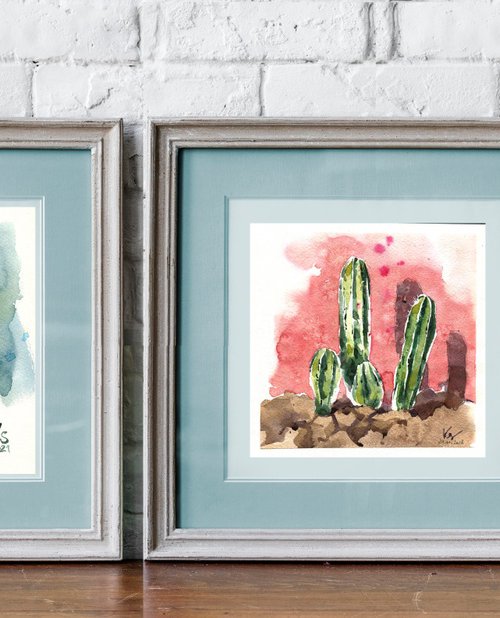 Diptych ‘Pink and Green.’ by Ksenia Selianko