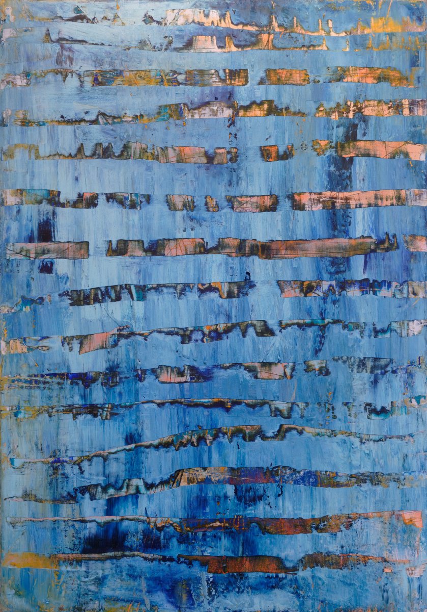 Abstract Oil Painting By Martin Sieverding, 28 X 39", Untitled, Original Artwork