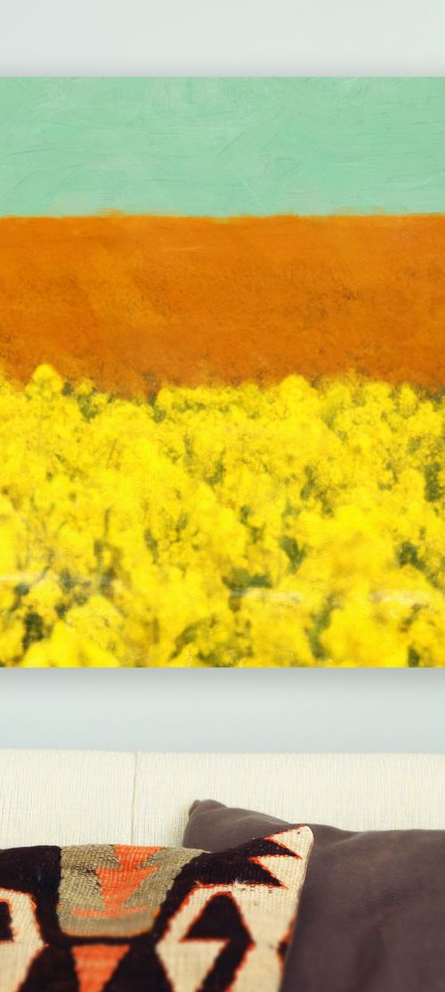 "Yellow fields" canvas gallery art ready to hang by Nadia Attura