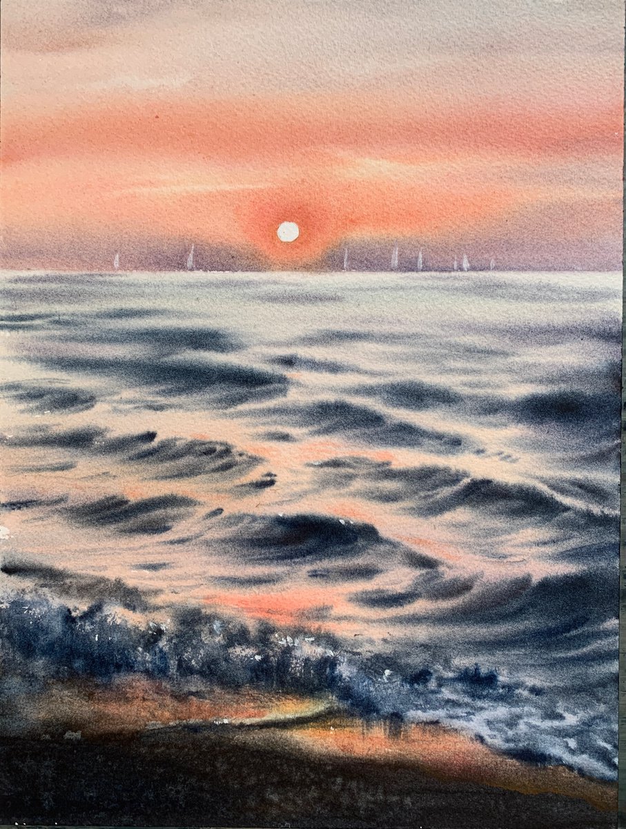 Orange sunset #7 by Eugenia Gorbacheva