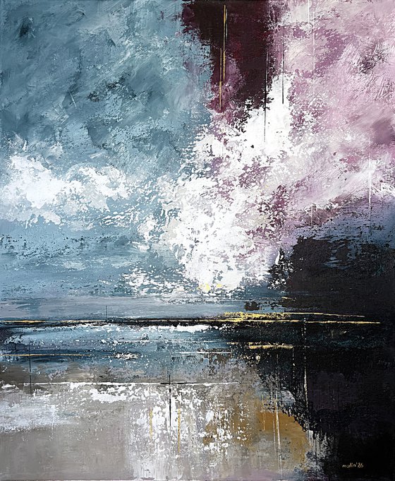 Crimson Light Breaking Through Blue